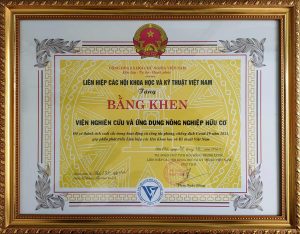 bằng khen viện nghiên cứu và ứng dụng nông nghiệp hữu cơ ioa