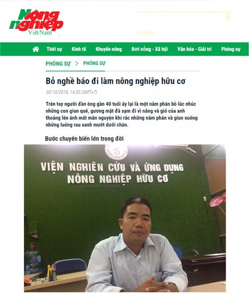 bỏ nghề báo đi làm nông nghiệp hữu cơ